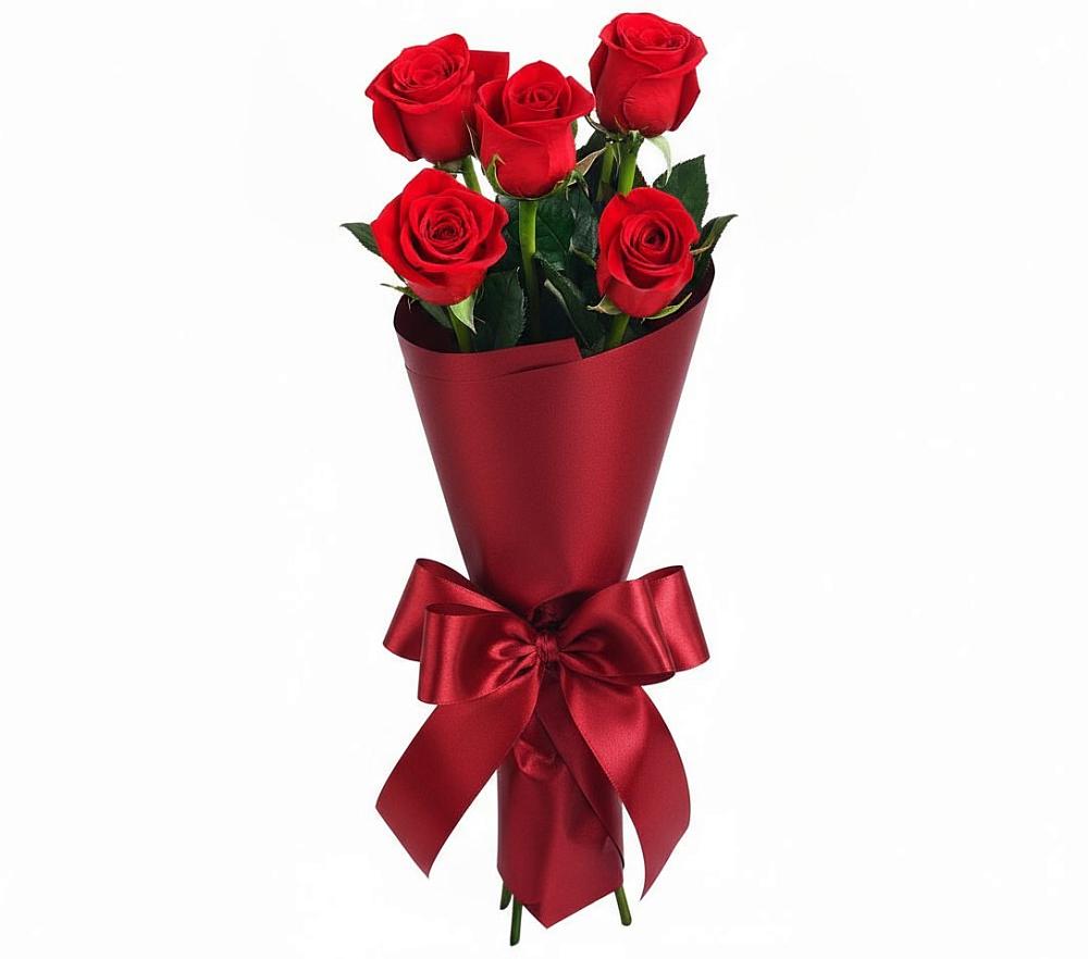 Букет 5 Красных роз Эдлесс Лав в Пангодах
