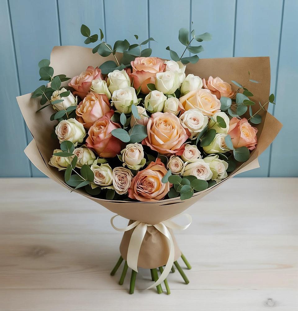 Букет цветов из: Альстромерии и Розы в Пангодах