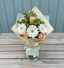 Букет цветов из:  Герберы, Розы и Хризантемы в Пангодах
