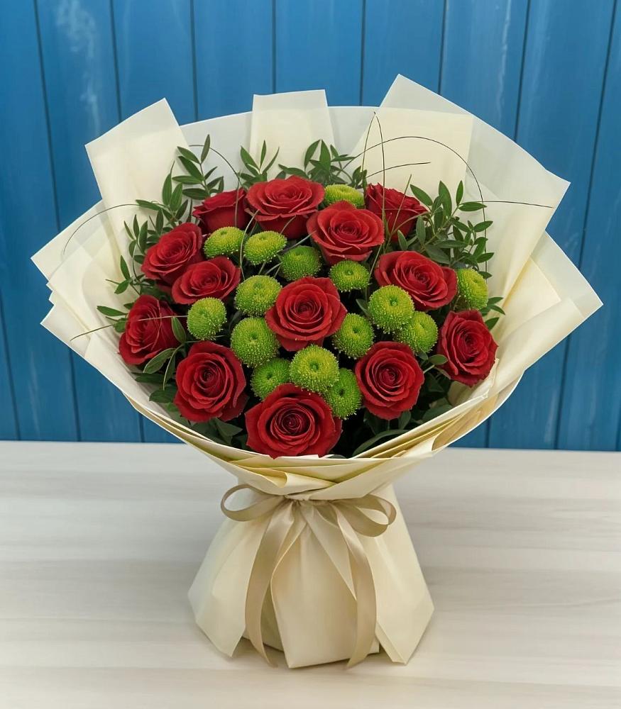 Букет цветов из: Розы и Хризантемы в Пангодах