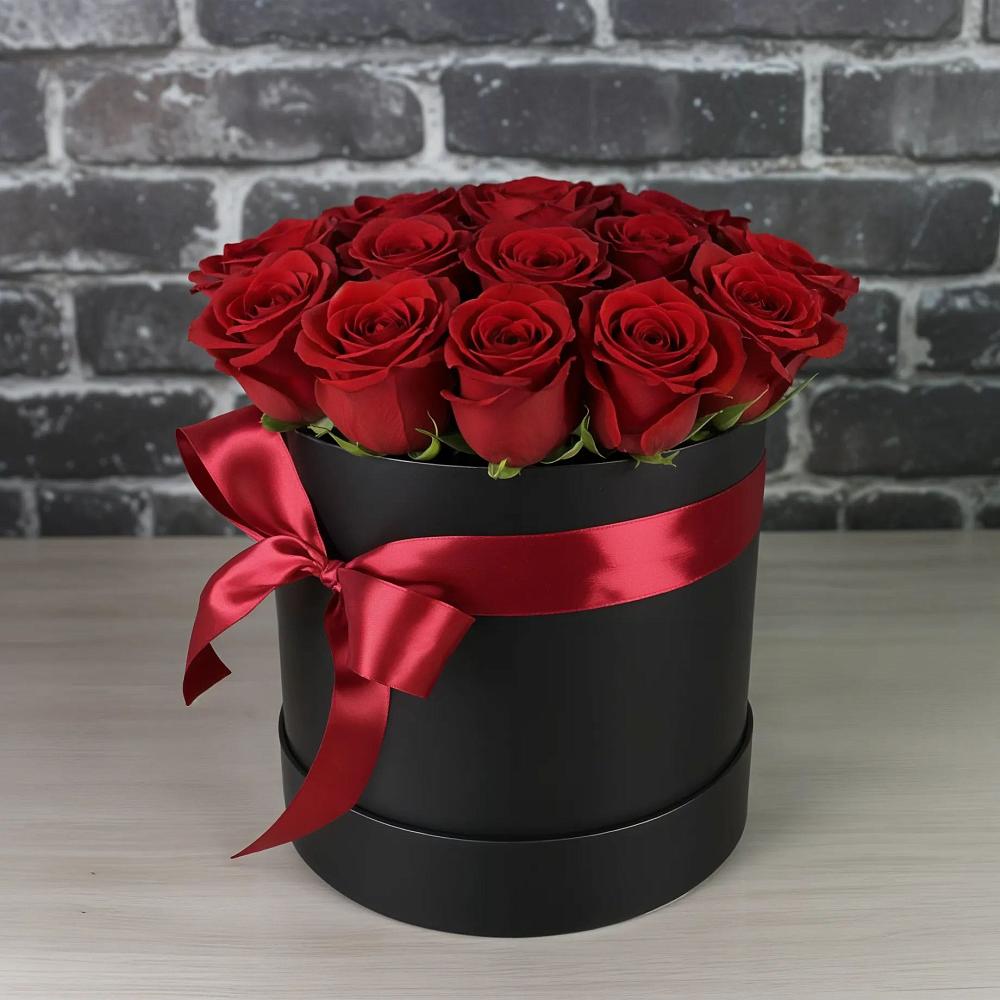 Цветочная композиция из Розы в шляпной коробке в Пангодах